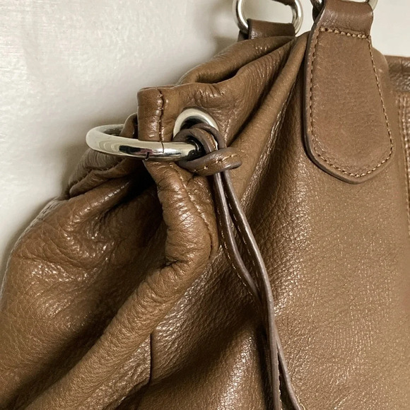 Mila Paoli Brown Leather Handbag Silver Hardware - Picture 2 of 15